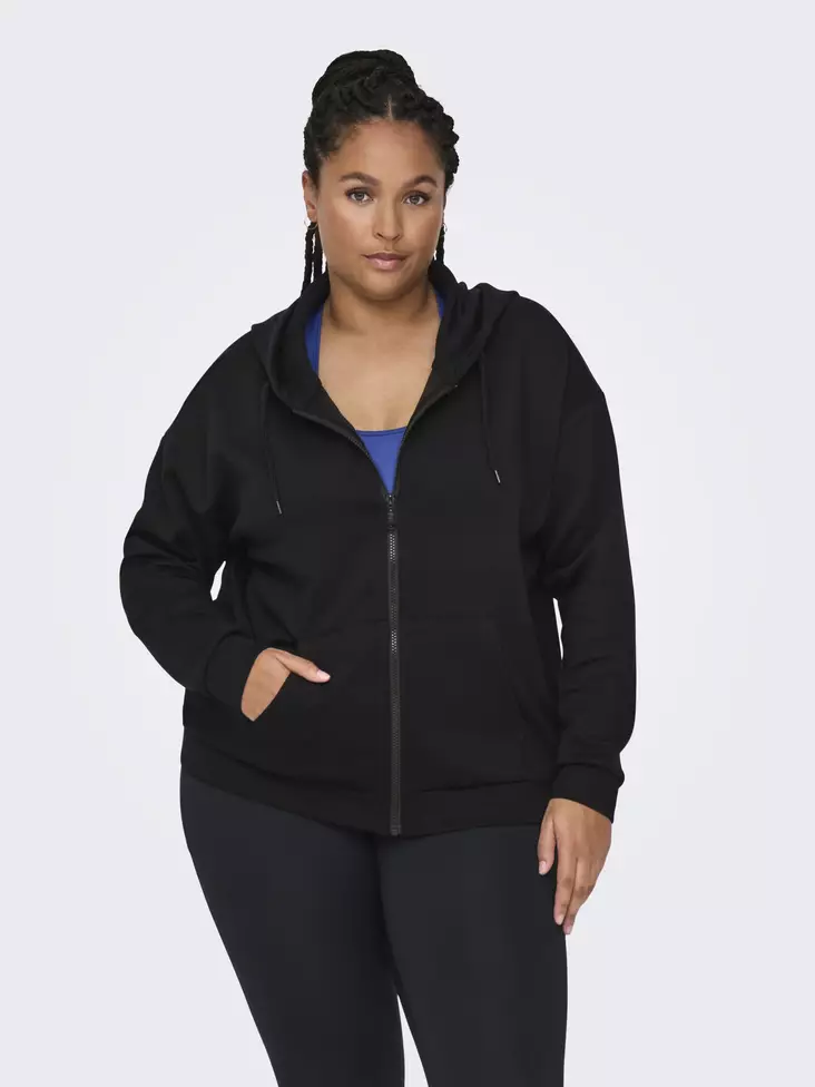 Only Play Curvy Plus Size Sweatshirt Lounge Svart - Sport huvtröjor och sweatshirts för damer - 138964 - 1