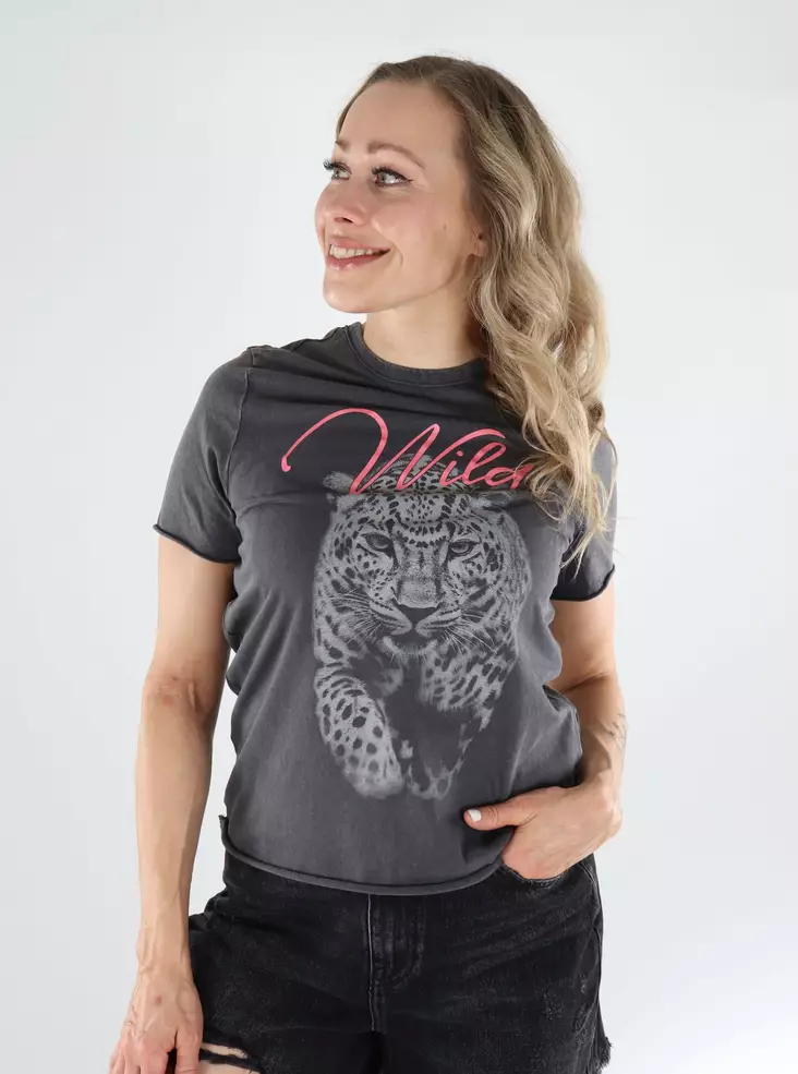 Only tryckt t-shirt Life blackned pearl/staycay - T-shirts för damer - 138824 - 1