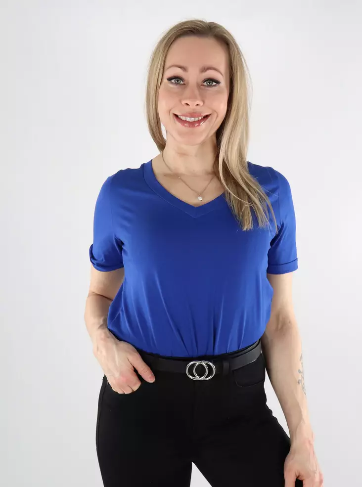 Pieces dam t-shirt V-ringad Solid surfa på nätet - T-shirts för damer - 137834 - 1