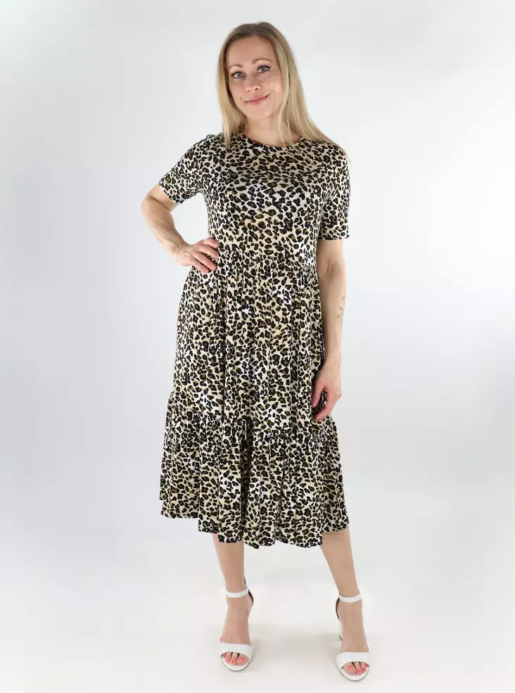 Vero Moda mönstrad klänning O-ringad Calf birch/leo print - Klänningar och tunikor - 138594 - 1