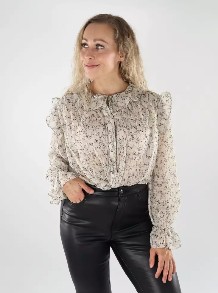 Vero Moda damskjorta långärmad skjorta oatmeal/tally - Långärmade tröjor för  damer - 139014 - 1