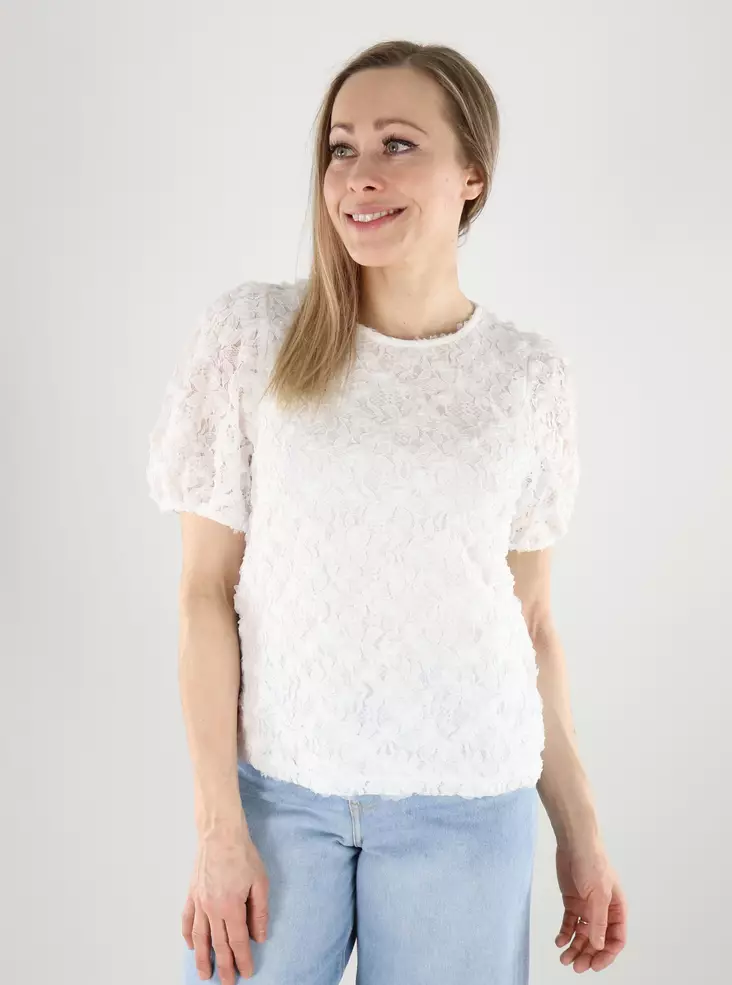 Vila dam t-shirt O-ringad cloud dancer - T-shirts för damer - 140344 - 1