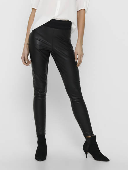 Only leggings med stretch Star faux svart - Leggings - 129485 - 1