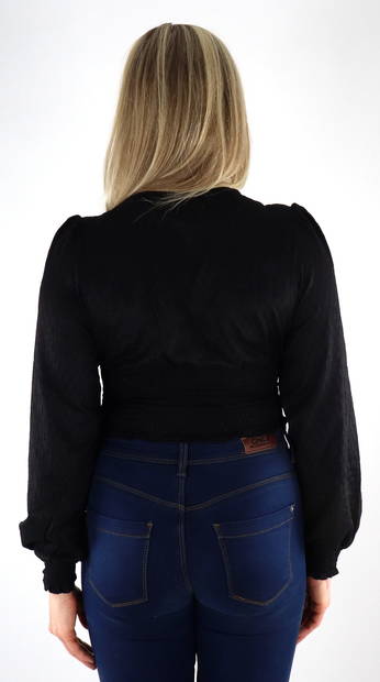 Vero Moda damskjorta Malou v-ringad svart - Långärmade tröjor för  damer - 133475 - 2