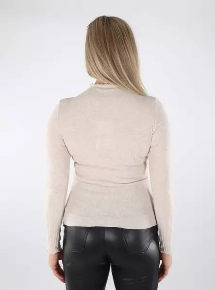 Only dam ribbad skjorta High Neck pumice stone - Långärmade tröjor för  damer - 136935 - 2