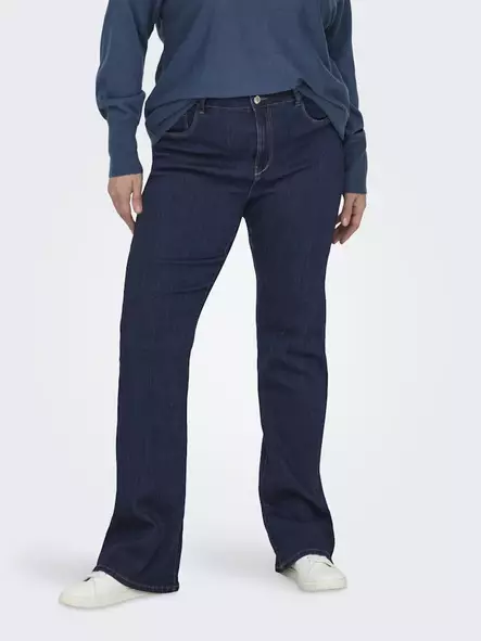 Only Carmakoma Plussize Jeans Thunder flared mörkblå - Jeans för damer - 140665 - 1
