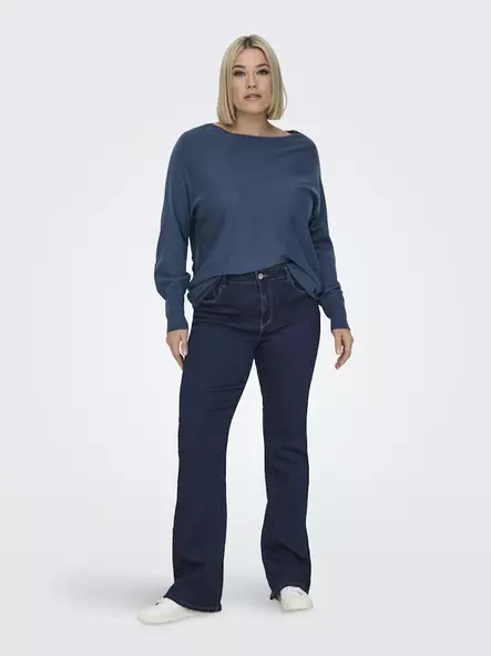 Only Carmakoma Plussize Jeans Thunder flared mörkblå - Jeans för damer - 140665 - 2
