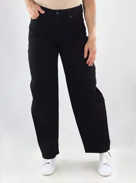 JJXX jeans JXFUJI BARREL MW R402 svart denim - Jeans för damer - 141465 - 1