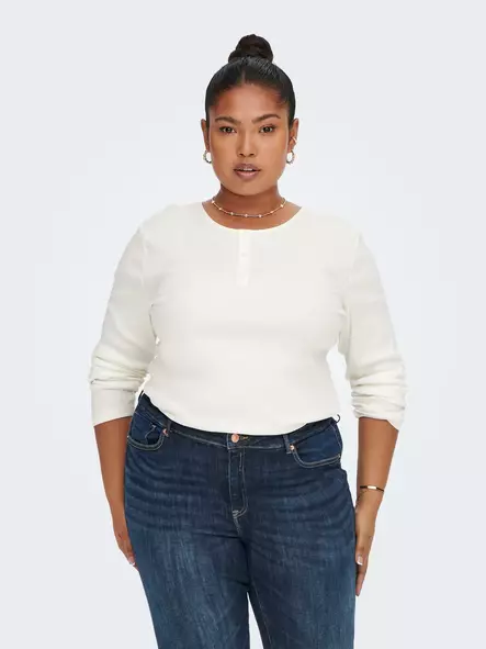 Only Carmakoma skjorta Adda button - Långärmade tröjor för damer - 131435 - 2