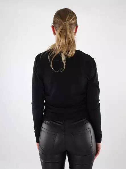 Only damskjorta Ruched black - Långärmade tröjor för  damer - 137655 - 2