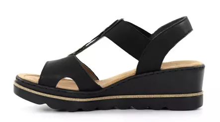Rieker kilsandaler för damer 67498-00 svart - Rieker sandals - 137955 - 2