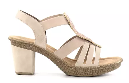 Rieker högklackade sandaler för damer 66526-62 beige - Rieker sandals - 137965 - 2