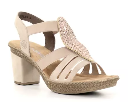 Rieker högklackade sandaler för damer 66526-62 beige - Rieker sandals - 137965 - 1