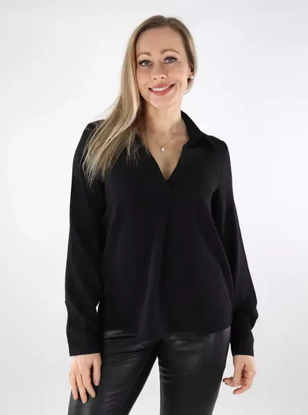 Vero Moda damskjorta Collar svart - Långärmade tröjor för  damer - 137515 - 1