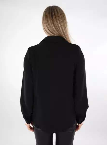 Vero Moda damskjorta Collar svart - Långärmade tröjor för  damer - 137515 - 2