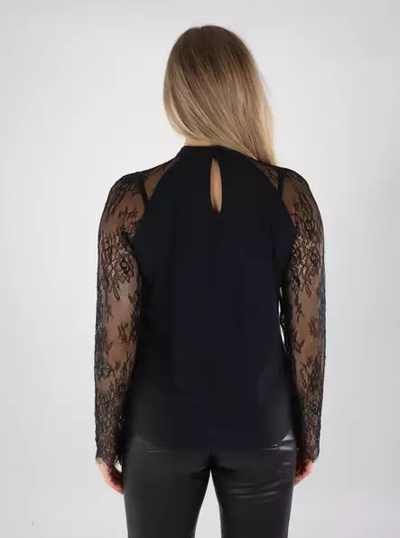 Vero Moda damskjorta i spets, svart - Långärmade tröjor för  damer - 139325 - 2