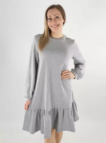 Vila dam sweatshirtklänning O-ringad ljusgrå - Klänningar och tunikor - 140085 - 1