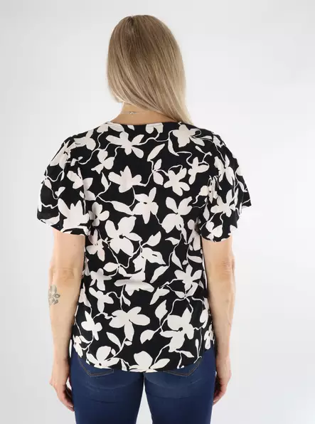Vila dam t-shirt V-ringad svart skönhet/po - T-shirts för damer - 136455 - 2