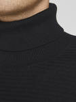 Jack & Jones herr stickad polotröja Wind rollneck, svart, naturvit - Stickat för herrar - 129805 - 3
