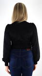Vero Moda damskjorta Malou v-ringad svart - Långärmade tröjor för damer - 133475 - 2