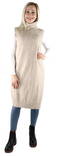 Vila beige dam stickad väst, lång Ril long natural - Stickat för damer - 129425 - 1