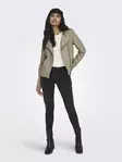 Only dambikerjacka Ava Faux vittrad teak - Skinnjackor och PU-jackor för damer - 136485 - 2