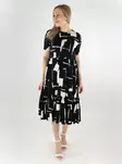Vero Moda mönstrad klänning O-ringad Calf black/white abst - Klänningar och tunikor - 138595 - 1