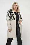 Carmakoma Cardigan ANIMAL whitecap grå - Stickat för damer - 139555 - 1