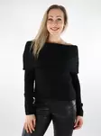 Pieces damtröja Off Shoulder svart - Stickat för damer - 137435 - 1