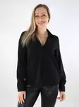 Vero Moda damskjorta Collar svart - Långärmade tröjor för  damer - 137515 - 1