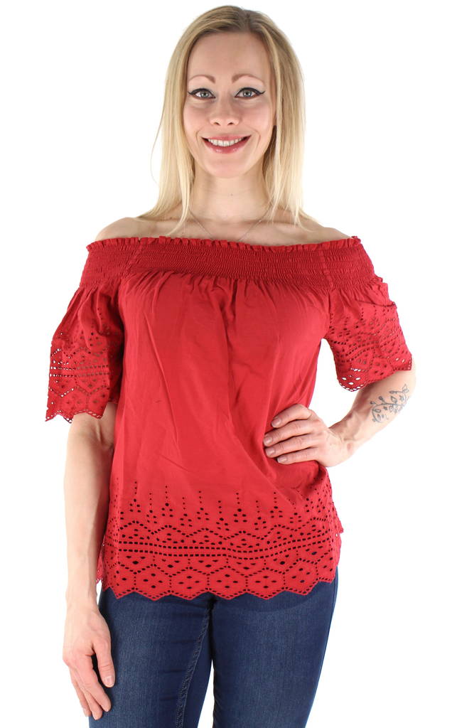Only T-shirt Shery Anglaise Off Shoulder - T-shirts för damer - 123665 - 1