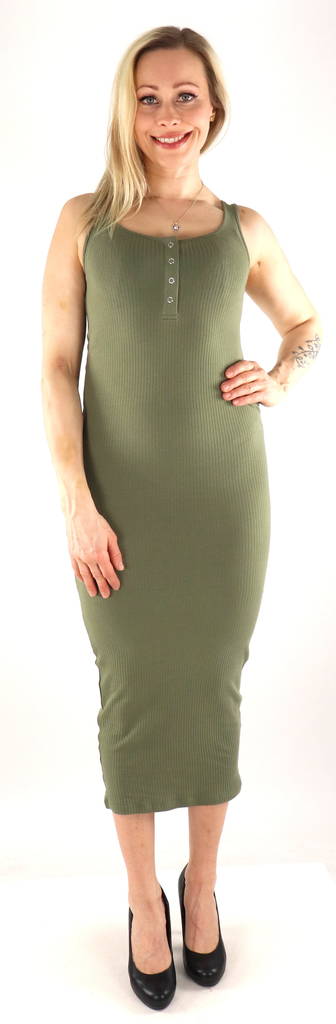 Pieces Elastic Ribbed Dress Kitte tank djup lavgrön - Klänningar och tunikor - 133485 - 1