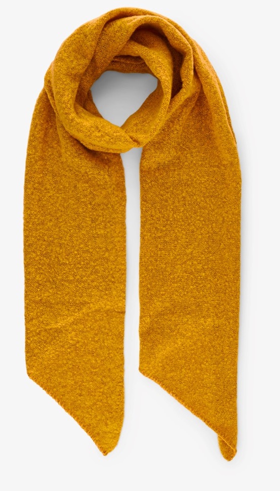 Pieces gul, mjuk, stickad halsduk Pyron long nugget gold - Halsdukar för damer - 126925 - 1