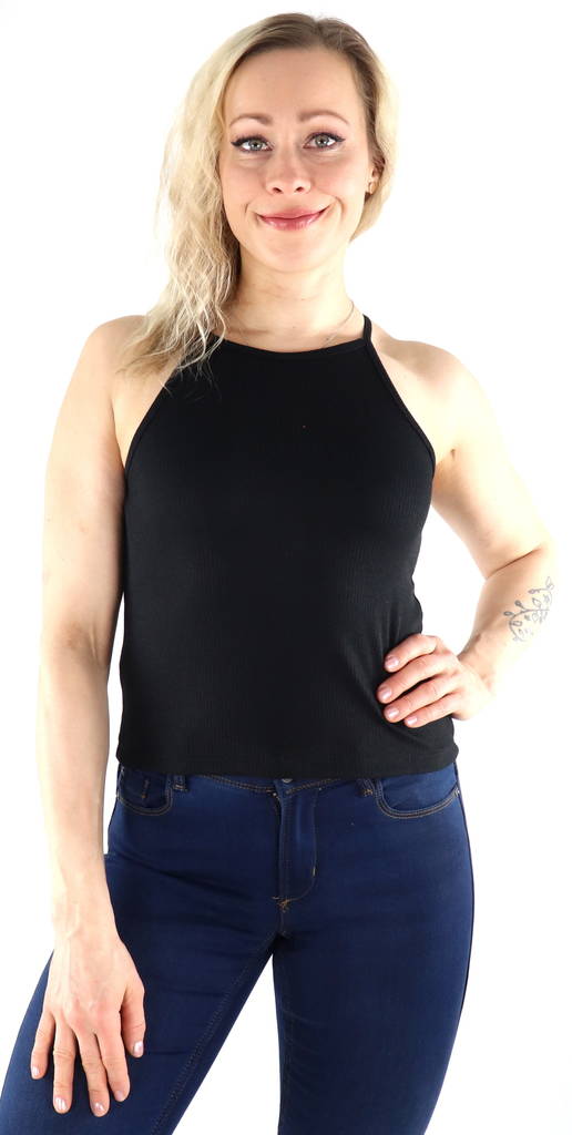 Pieces Top Ostina rem svart - Toppar för damer - 133495 - 1