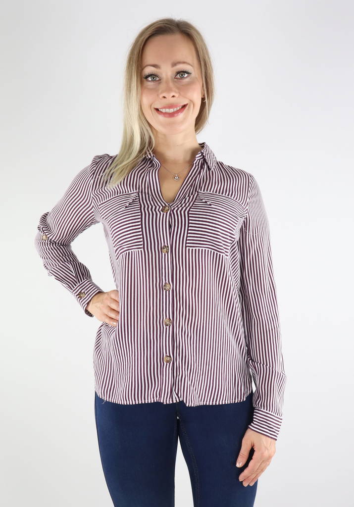 Vero Moda Skjorta Bumpy vit/wineta - Skjortor och blusar för damer - 131775 - 1