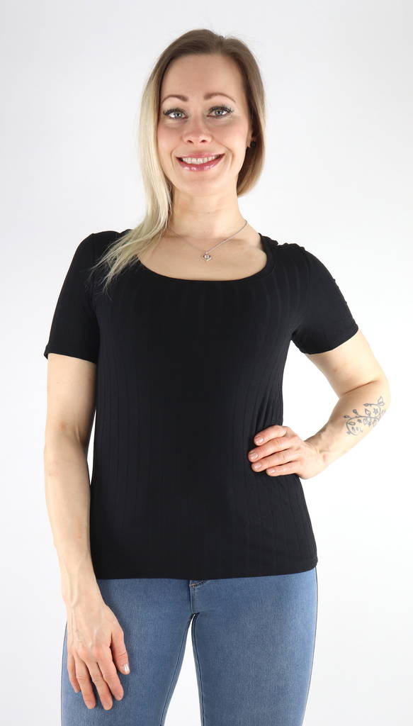 Vero Moda T-Shirt Aggi ribb, svart - T-shirts för damer - 130835 - 1