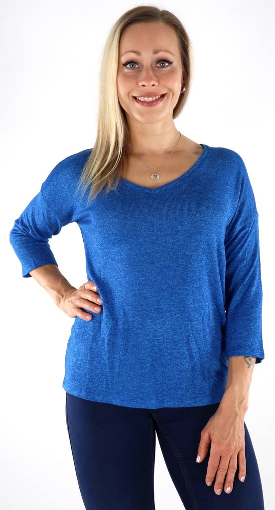 Vero Moda Tröja Brianna v-ringad beacop blå - Stickat för damer - 133965 - 1