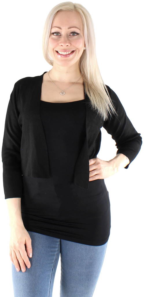 Vila Bolero Plissena 3/4 svart - Boleros för damer - 126215 - 1