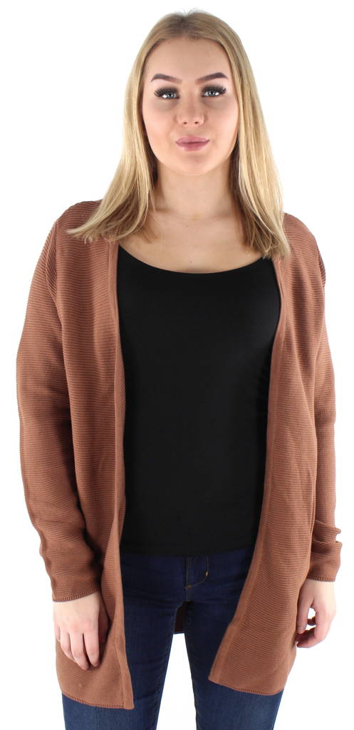 Vila Stickad kofta Lalaline long brun - Stickat för damer - 125275 - 1