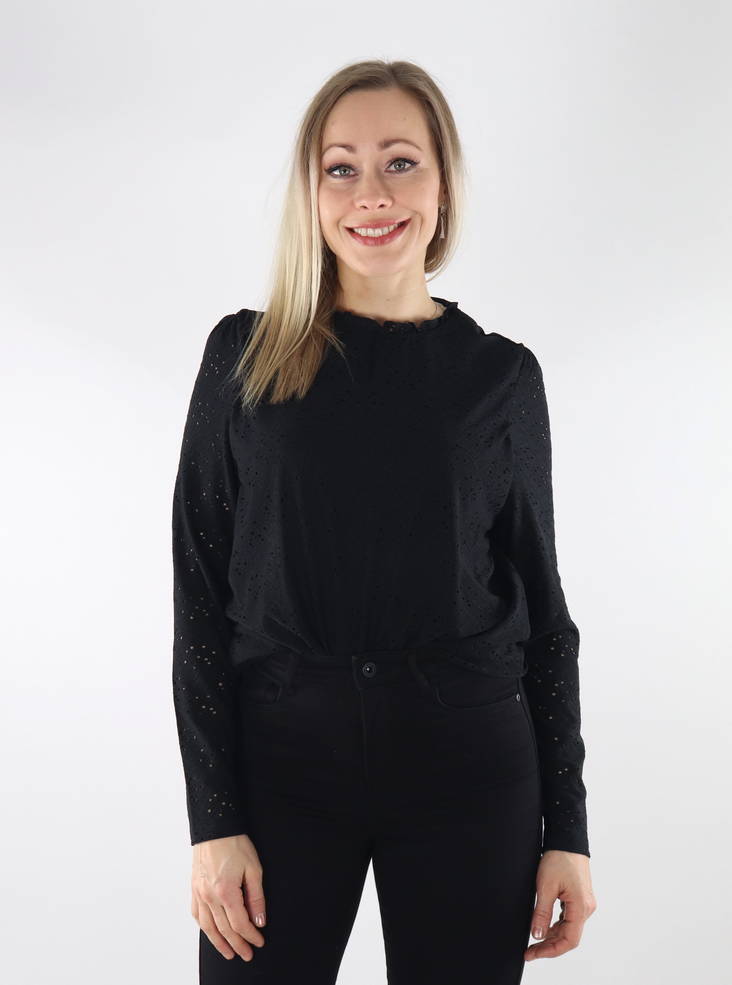 Vila Paulina damskjorta svart - Långärmade tröjor för damer - 134875 - 1