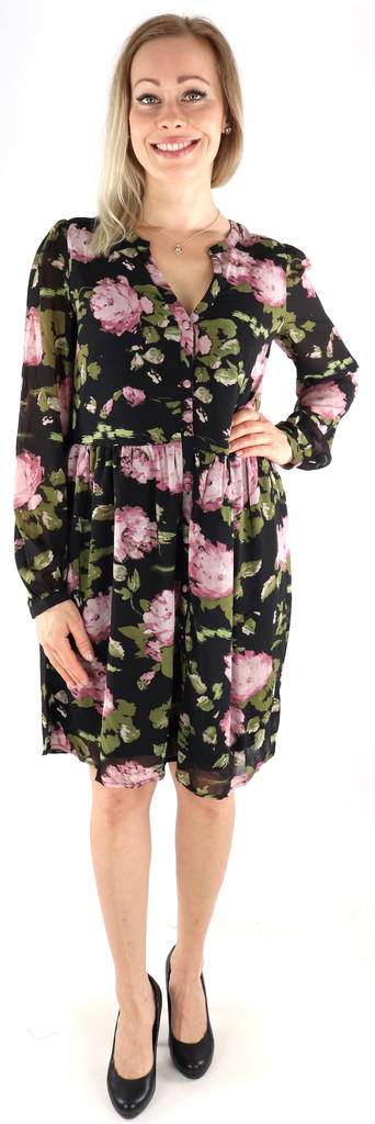 Vila Klänning Tullan, svart/blommor - Klänningar och tunikor - 131265 - 1