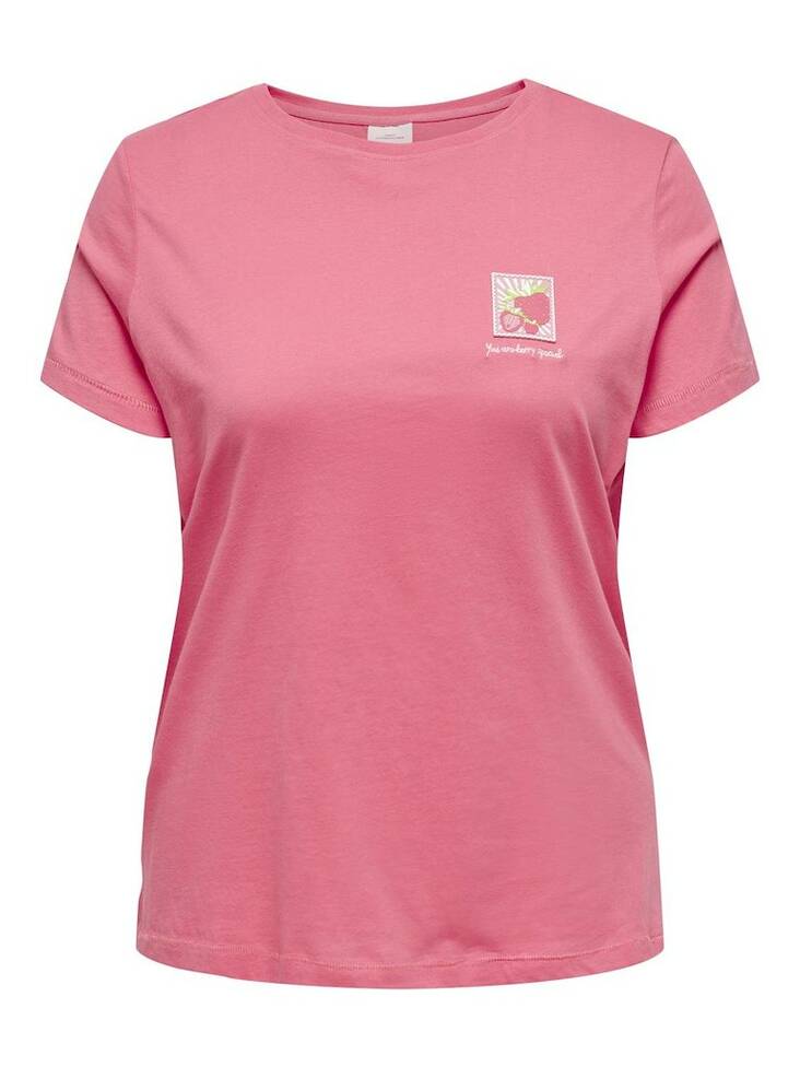 Only Carmakoma plus size t-shirt för damer Tropic coral - T-shirts för damer - 136065 - 1