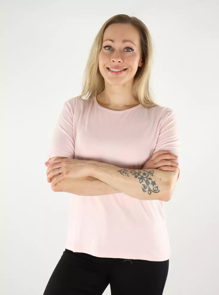 JDY dam t-shirt O-ringad kritrosa - T-shirts för damer - 138655 - 1