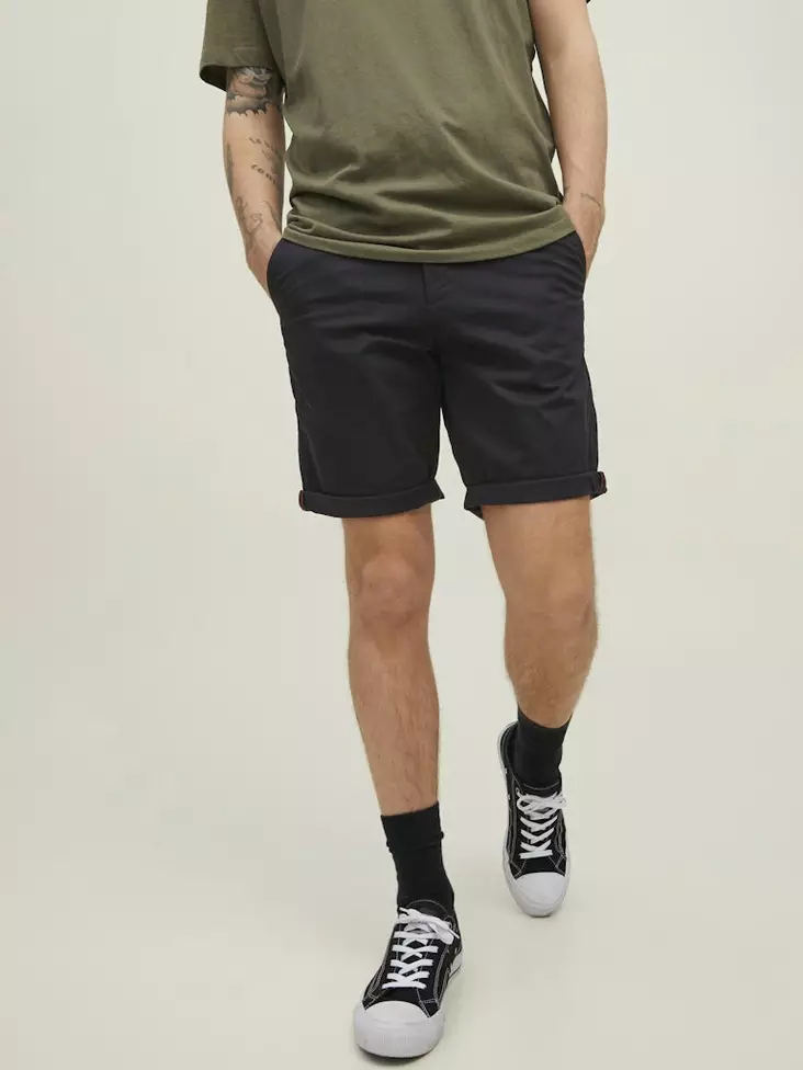Jack&Jones herr chinoshorts JPSTBOWIE Enfärgade svarta - Shorts och capribyxor för herrar - 138765 - 1