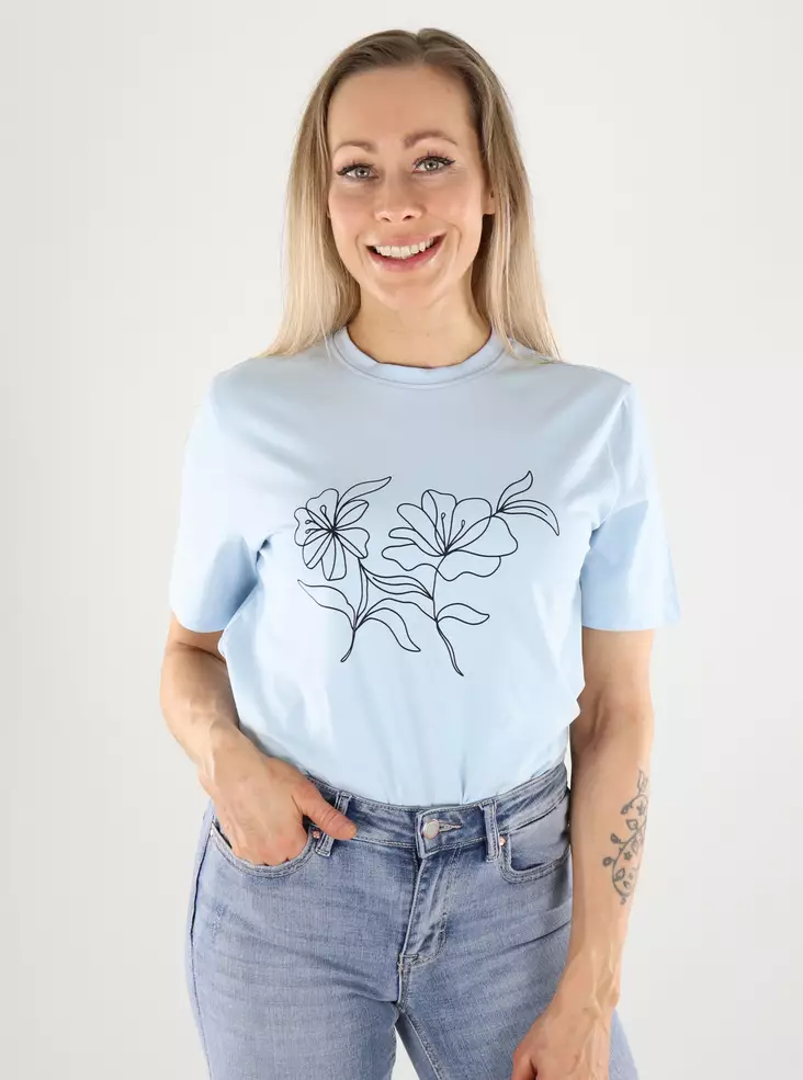 Vila t-shirt nantucket breez/flower - T-shirts för damer - 140965 - 1