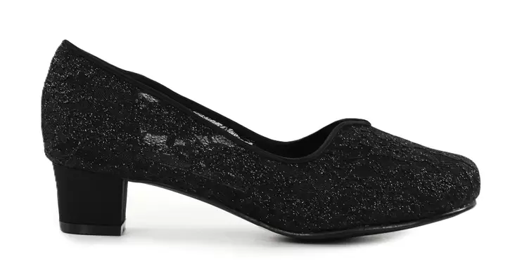 Chantana pumps med bred läst 660-82 svart/spets - Klackskor och pumps - 139305 - 1