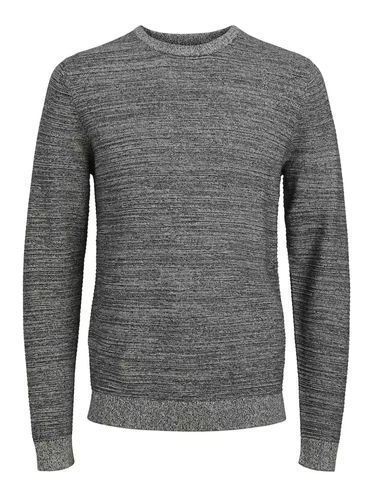Jack&Jones herrtröja Otto Crew Neck svart/tvinnad - Stickat för herrar - 137285 - 1