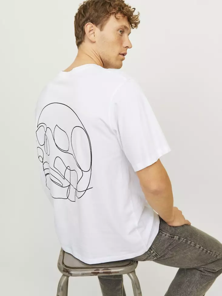 Jack&Jones herr t-shirt T-shirt vit/skalle - T-shirts för herrar - 137575 - 1