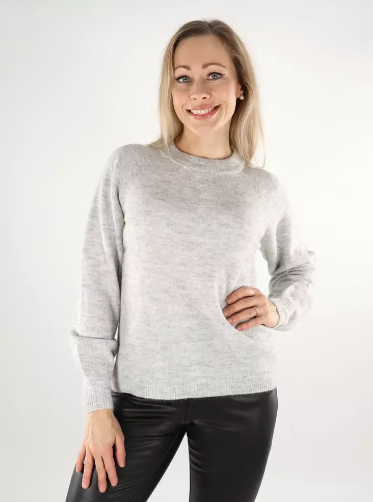 JDY damtröja O-Neck ljusgrå - Stickat för damer - 137365 - 1