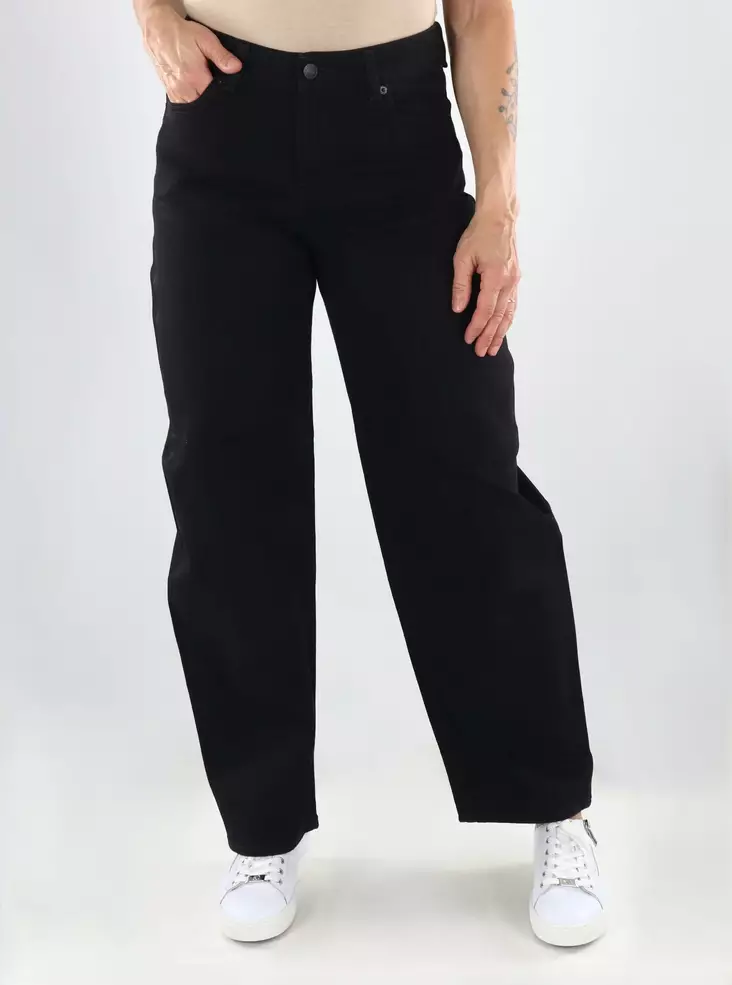 JJXX jeans JXFUJI BARREL MW R402 svart denim - Jeans för damer - 141465 - 1